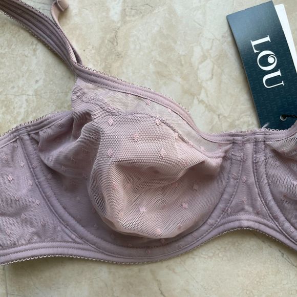 LOU Perfect Dotted Underwire Bra NWT Size 34C in Purple - Picture 3 of 7